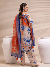 1 & Get 1 Free - 3PC Unstitched Printed Lawn Silk Suit DOS160