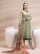 1 & Get 1 Free - 3PC Unstitched Printed Lawn Silk Suit DOS159