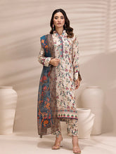 1 & Get 1 Free - 3PC Unstitched Printed Lawn Silk Suit DOS156