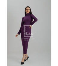 Ribbed Cotton High Neck Bodycon Dress