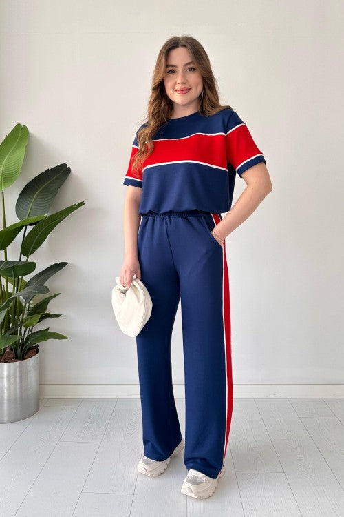 Straight Trouser Panel Tee Tracksuit