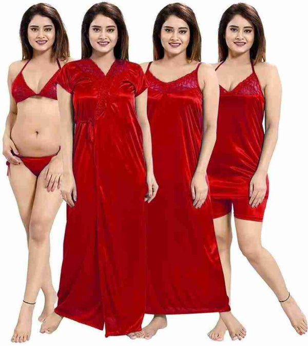 Night Dress Premium Quality Night Wear Honeymoon Bridal Set | 40% Off