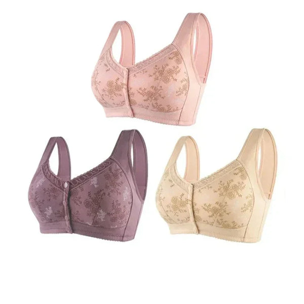 Pack of 5 New Anti Sagging Front Open Cooling Cotton Bra 2025