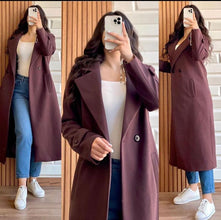 Long Fleece Trench Coat For Women's LY 0023