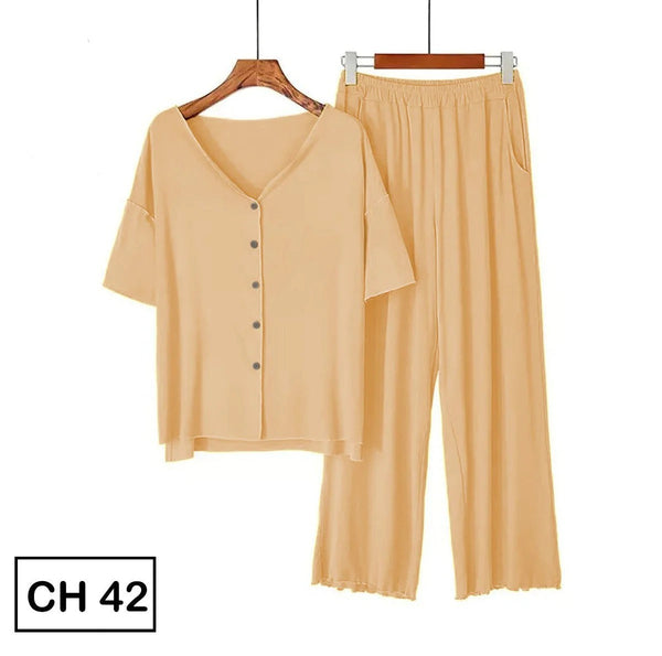 Quarter Sleeves Button Home Wear CH # 42