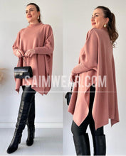 Batwing Style Fleece Shawl Poncho CH-395
