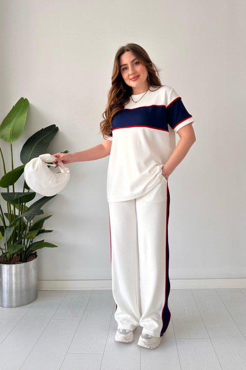 Straight Trouser Panel Tee Tracksuit