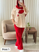Printed Drop-Shoulder Tee Trousers