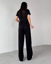 Summer Casual Women's Polo Collar Top & Trouser Set
