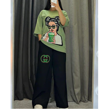 Printed Drop-Shoulder Tee Trousers