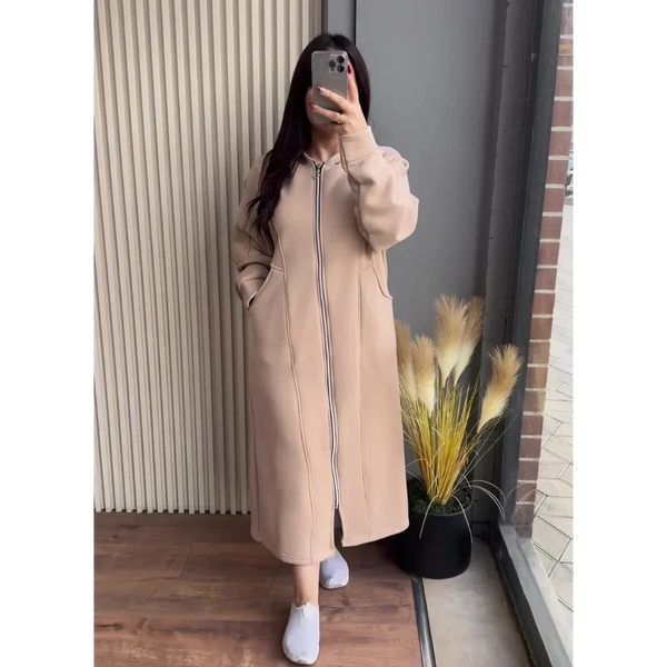 Long Zipper Fleece  Hoodie