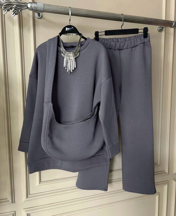 Carryall Winter Fleece Co Ords Set SweatShirt + Trouser + Bag CH 391
