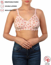 PACK OF 2 STRETCHABLE COTTON DOUBLE LAYERED NON WIRED PRINTED BRA
