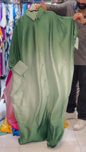 Collar Shaded Style Silk Kaftaan Dress