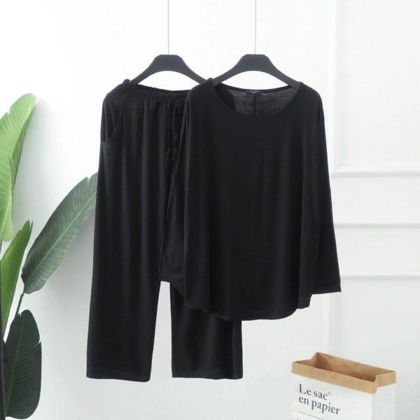 Casual Pajamas Straight Long Sleeve Long Pants Set