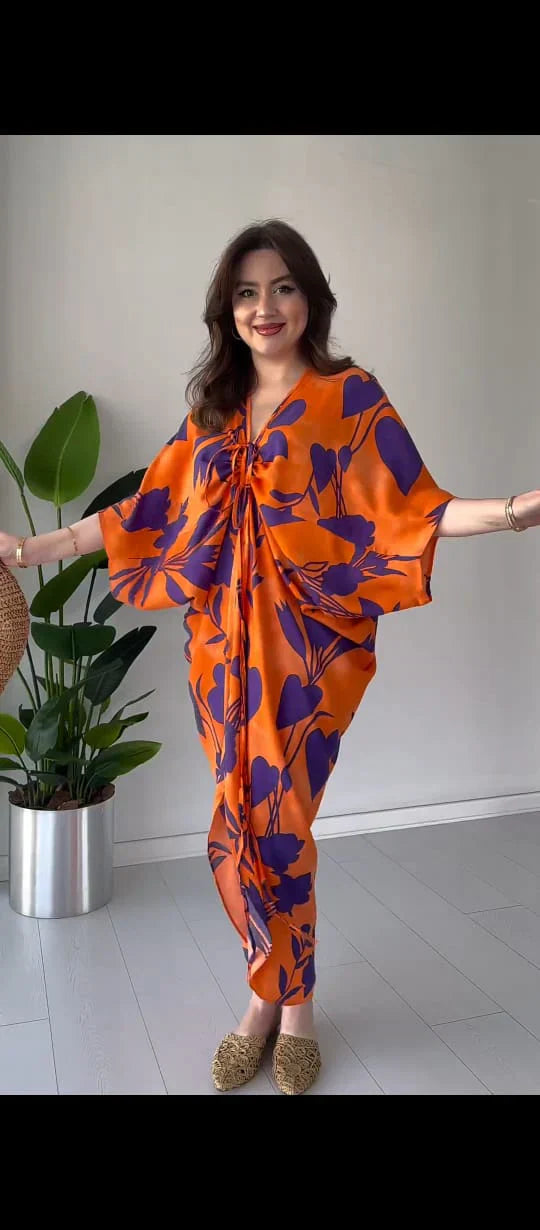 Cape Silk Dress