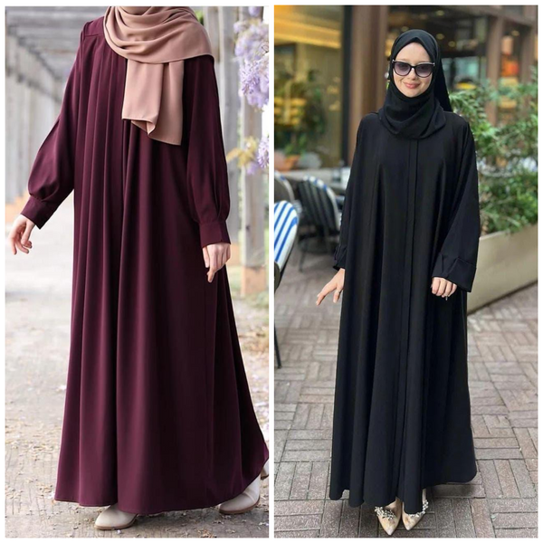 DOS743 Buy 1 Get 1 FREE Premium Georgette Abaya with Stoles – All Sizes Available