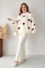 Heart printed winter fleece co ord Set
