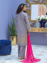 1 & Get 1 Free - Unstitched 3pc - Embroidered Lawn Suit With Mukesh Chiffon Dupatta - Oznur Vol.2 DOS302