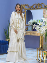 1 & Get 1 Free - Unstitched 3pc - Embroidered Lawn Suit With Mukesh Chiffon Dupatta - Oznur Vol.2 DOS304