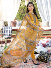 1 & Get 1 Free - Unstitched 3pc Printed Embroidered Lawn Shirt with Printed Chiffon Dupatta & Dyed Cambric Trouser - Z'ure DOS310